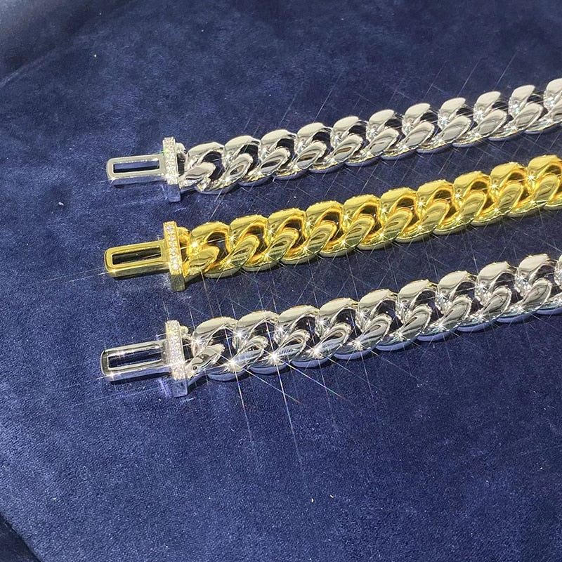 8-10mm Cuban Link Chain With Iced Out Moissanite Buckle