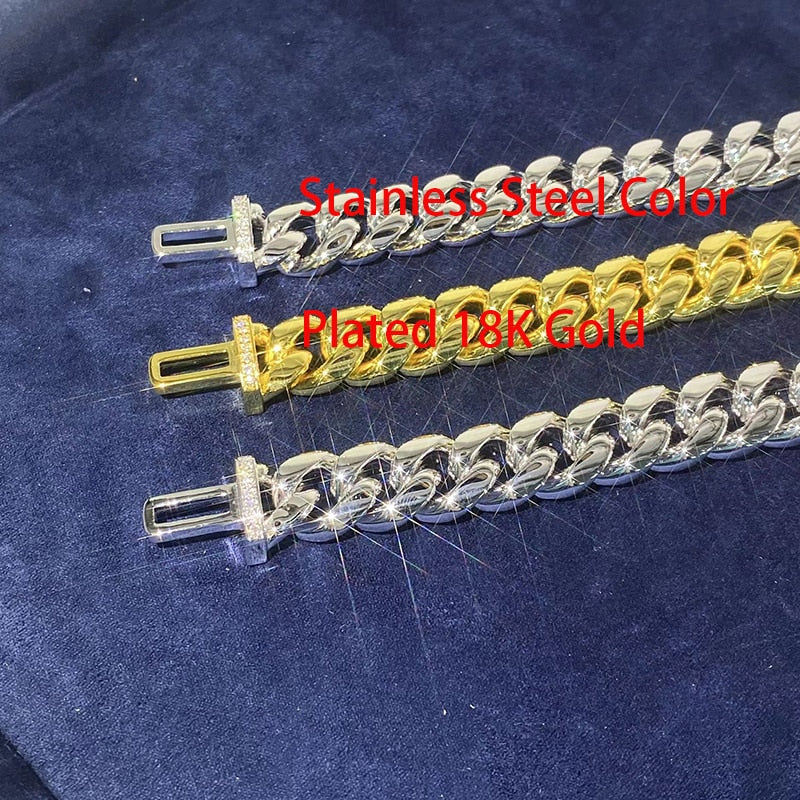 8-10mm Cuban Link Chain With Iced Out Moissanite Buckle