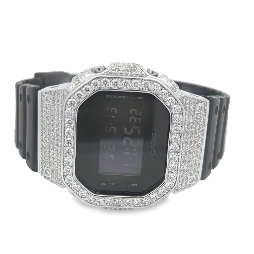 GRA Certificate Pass Diamond Tester GShock DW5600 VVS D Color Iced Out Moissanite Watch Bezel