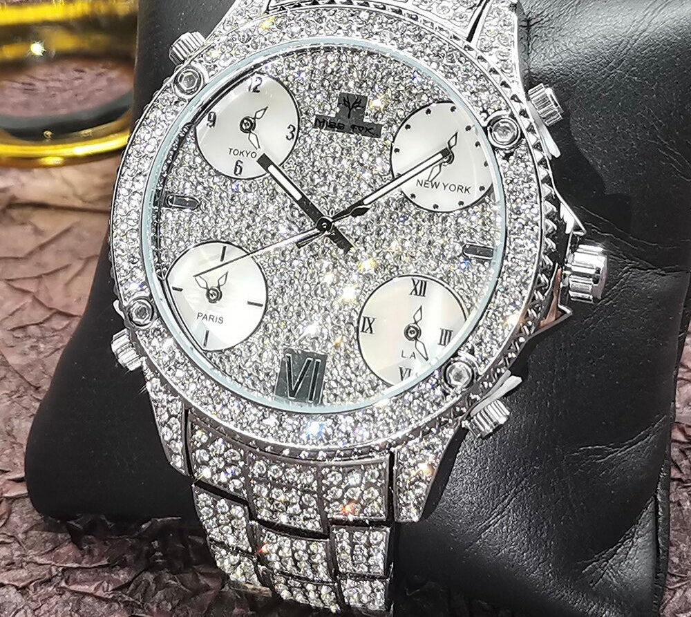 New Iced Out Mens Moissanite Watches