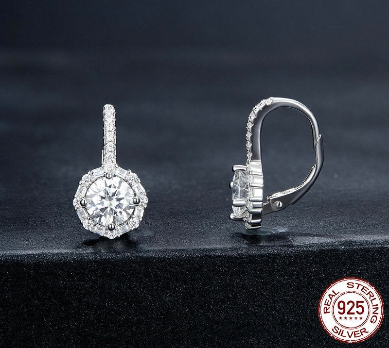 1.0CT Moissanite Hoop Earrings For Women