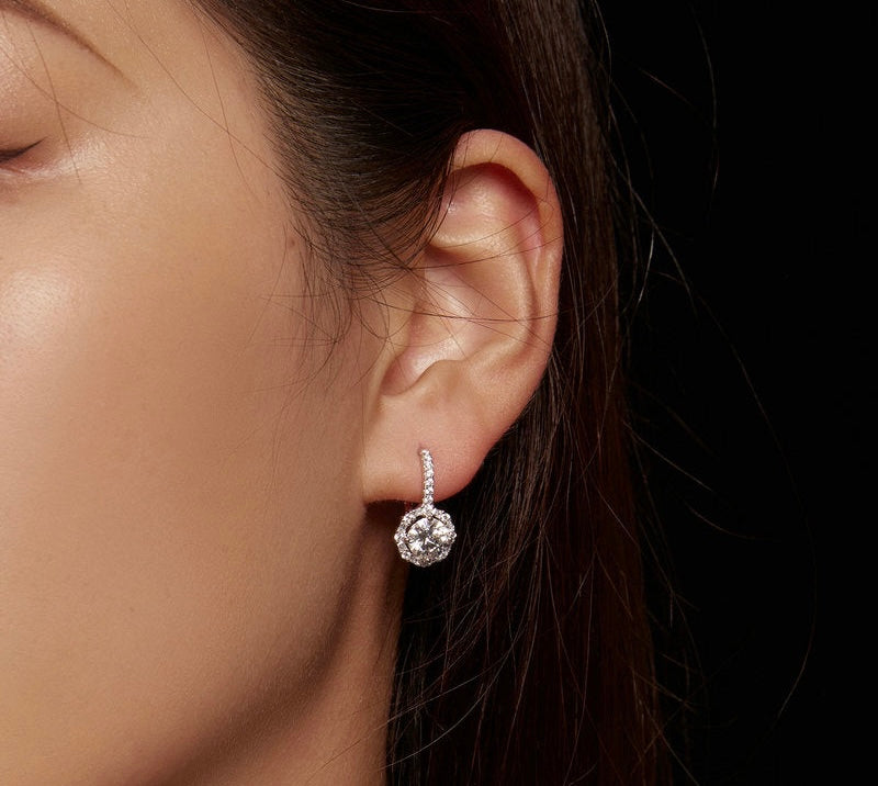1.0CT Moissanite Hoop Earrings For Women