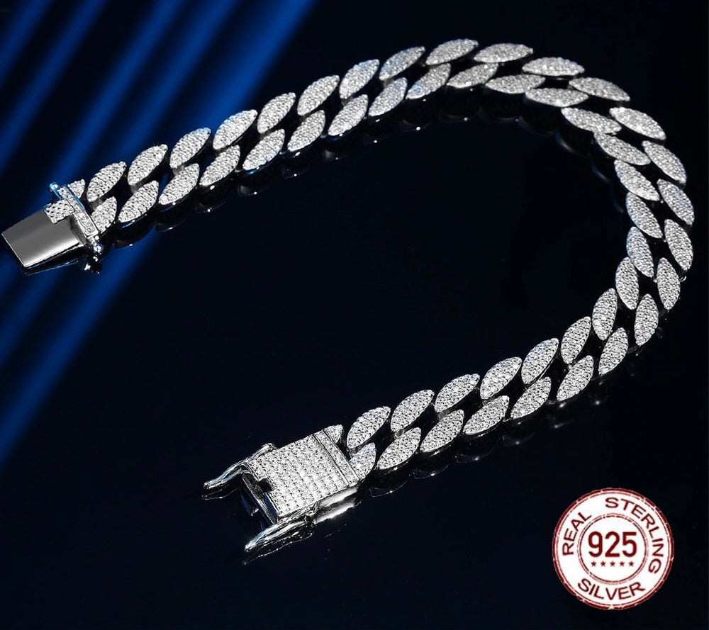 Fully Paved 1.1 mm Zircon Cuban Link Bracelet