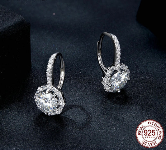 1.0CT Moissanite Hoop Earrings For Women