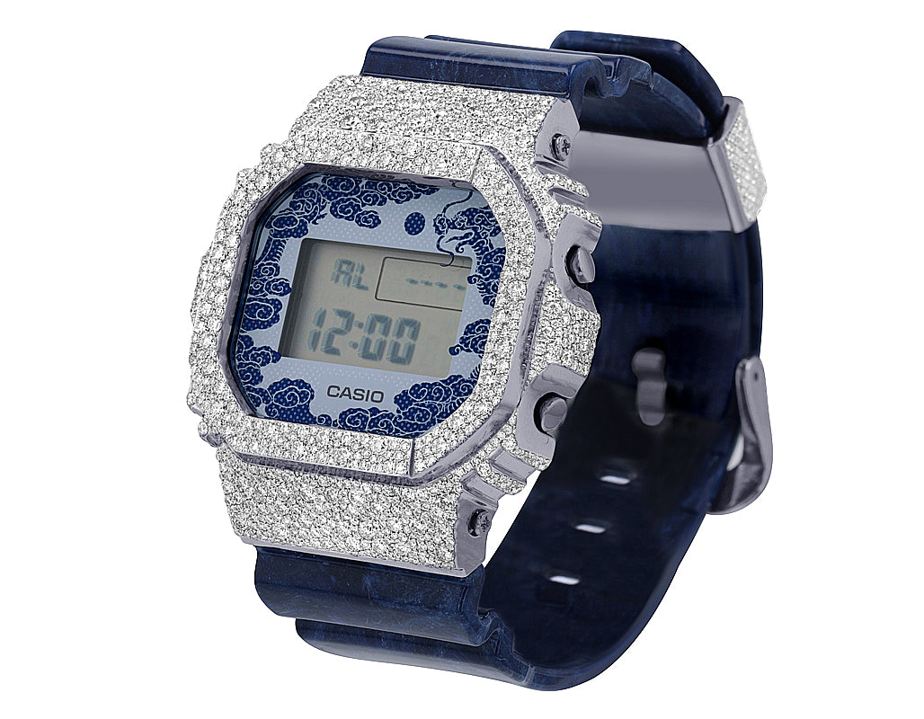 GRA Certificate Pass Diamond Tester GShock DW5600 VVS D Color Iced Out Moissanite Watch Bezel