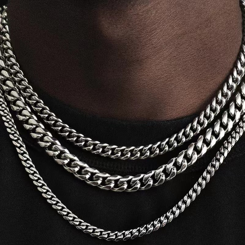 3,5,7mm Stainless Steel Cuban Link Chain