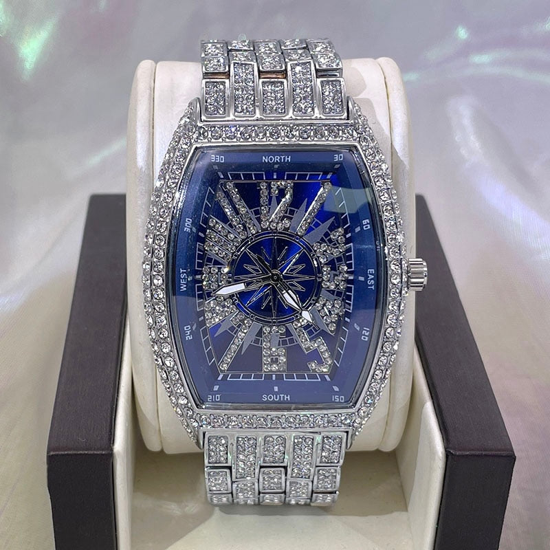 Iced Out Luxury Diamond Waterproof Watch